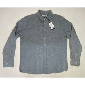 Zippo Apparel Gradient Button Up Shirt Men Large Blue Gray Long Sleeve NWT